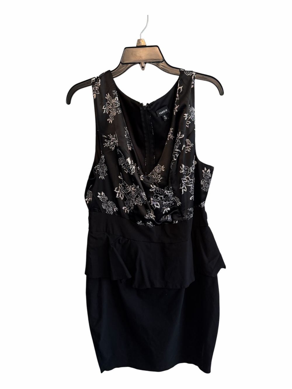 Torrid Black Dress with White Floral Print